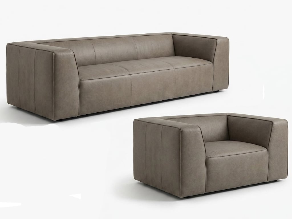 Brand New Carrier Leather Sofa And Chair Reduced 65% Ready To Ship LIMITED AMOUNT